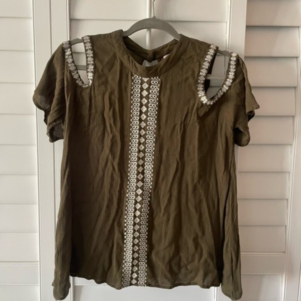 O'Neill Olive Cold Shoulder Blouse